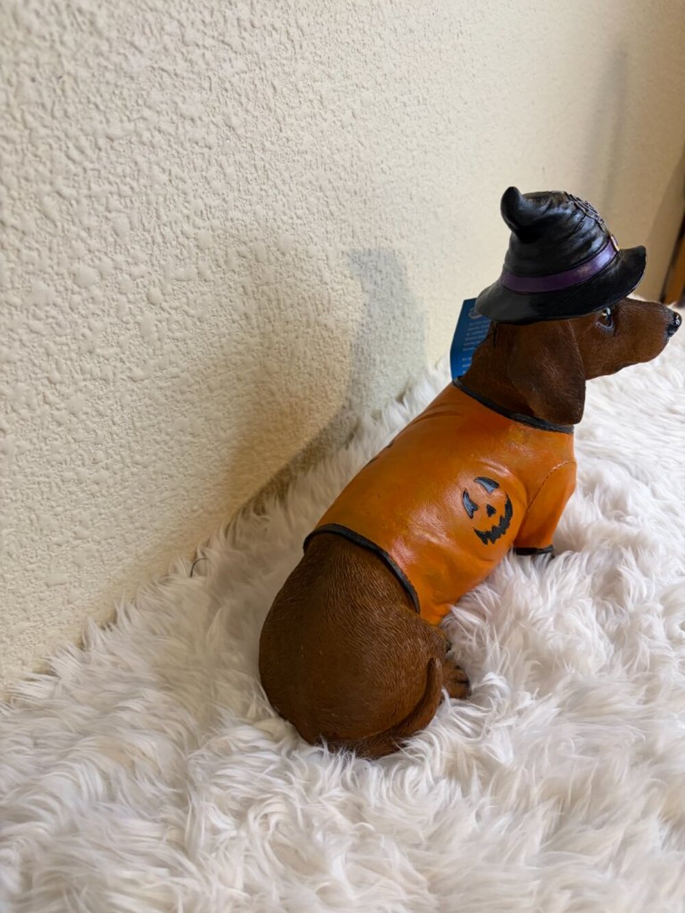 Halloween Witch Dachshund Dog Figurine Pumpkin Sweater Decor NWT - Picture 4 of 7